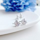  Khuyên nụ tròn Swarovski Solitaire màu trắng - Swarovski Solitaire stud earrings Round cut, White, Rhodium plated 