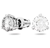  Khuyên nụ tròn Swarovski Solitaire màu trắng - Swarovski Solitaire stud earrings Round cut, White, Rhodium plated 