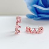  Ortyx hoop earrings Triangle cut, Small, Pink, Rose gold-tone plated 