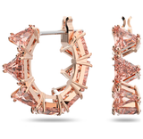  Ortyx hoop earrings Triangle cut, Small, Pink, Rose gold-tone plated 