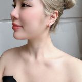  Ortyx hoop earrings Triangle cut, Small, Pink, Rose gold-tone plated 