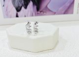 Khuyên tai Swarovski Ortyx trắng - Swarovski Ortyx hoop earrings Triangle cut, Small, White, Rhodium plated 