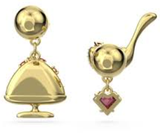  Cariti drop earrings Asymmetrical design, Red bean ice, Red, Gold-tone plated 