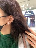  Khuyên tai Swarvoski Solitaire màu vàng - Swarovski Solitaire stud earrings Round cut, White, Gold-tone plated 