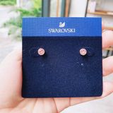  Khuyên nụ hồng Swarovski - Solitaire stud earrings Round cut, Pink, Rose gold-tone plated 