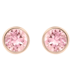  Khuyên nụ hồng Swarovski - Solitaire stud earrings Round cut, Pink, Rose gold-tone plated 