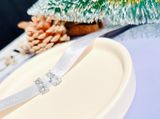 Solitaire stud earrings Round cut, White, Rhodium plated 