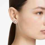  Khuyên tai Stella mix trai màu vàng hồng - Swarovski Stella stud earrings Round cut, Star, White, Rose gold-tone plated 