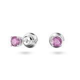  Khuyên tai Swarovski Stilla nụ tím - Swarovski Stilla stud earrings Round cut, Purple, Rhodium plated 