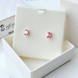  Khuyên tai Swarovski Stilla hồng - Swarovski Stilla stud earrings Rectangular cut, Pink, Rose gold-tone plated 