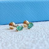  Khuyên tai Swarovski Stilla xanh lá cây - Swarovski Stilla stud earrings Pear cut, Green, Gold-tone plated 