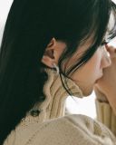 Matrix hoop earrings Heart, Small, White, Rhodium plated 