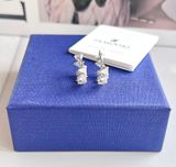  Khuyên tai Swarovski Ortyx trắng - Swarovski Ortyx hoop earrings Triangle cut, Small, White, Rhodium plated 