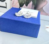  Khuyên tai Swarovski Ortyx trắng - Swarovski Ortyx hoop earrings Triangle cut, Small, White, Rhodium plated 