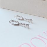  Khuyên tai Attract Triology Swarovski màu trắng - Swarovski Attract Trilogy hoop earrings Round cut, White, Rhodium plated 