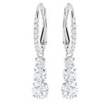  Khuyên tai Attract Triology Swarovski màu trắng - Swarovski Attract Trilogy hoop earrings Round cut, White, Rhodium plated 