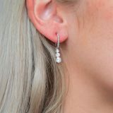 Khuyên tai Attract Triology Swarovski màu trắng - Swarovski Attract Trilogy hoop earrings Round cut, White, Rhodium plated 