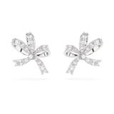  Khuyên tai Swarovski Volta trắng - Swarovski Volta stud earrings Bow, Small, White, Rhodium plated 