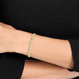  Lắc tay Swarovski Angelic màu vàng - Swarovski Angelic bracelet Round cut, Pavé, Medium, White, Gold-tone plated 