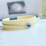  Lắc tay Swarovski Angelic đá vuông - Swarovski Angelic bracelet Square cut, Blue, Rhodium plated 