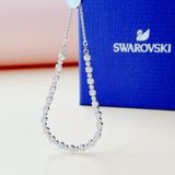  Lắc rút bi trắng Swarovski - Swarovski Subtle Trilogy bracelet Round cut, White, Rhodium plated 