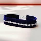  Lắc rút bi trắng Swarovski - Swarovski Subtle Trilogy bracelet Round cut, White, Rhodium plated 