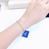  Lắc rút bi trắng Swarovski - Swarovski Subtle Trilogy bracelet Round cut, White, Rhodium plated 