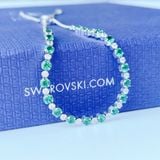  Lắc tay Swarovski Subtle mix pha lê xanh trắng - Swarovski Subtle bracelet Round cut, Green, Rhodium plated 