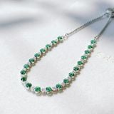  Lắc tay Swarovski Subtle mix pha lê xanh trắng - Swarovski Subtle bracelet Round cut, Green, Rhodium plated 