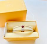  Chroma bangle Heart, Red, Gold-tone plated 