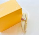  Chroma bangle Heart, Red, Gold-tone plated 