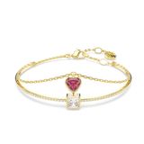  Chroma bangle Heart, Red, Gold-tone plated 