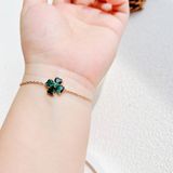  Lắc tay Swarovski cỏ bốn lá xanh - Swarovski Idyllia bracelet Mixed cuts, Clover, Green, Gold-tone plated 