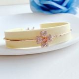  Lắc tay Swarovski Idyllia cỏ bốn lá vàng hồng -Swarovski Idyllia bracelet Clover, White, Rose gold-tone plated 