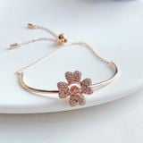  Lắc tay Swarovski Idyllia cỏ bốn lá vàng hồng -Swarovski Idyllia bracelet Clover, White, Rose gold-tone plated 