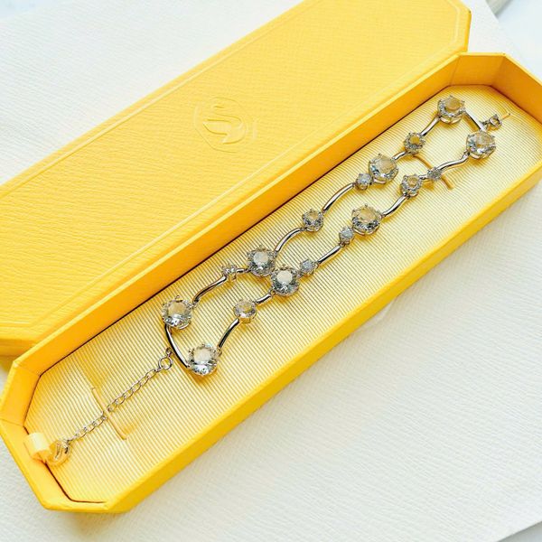  Constella double bangle Round cut, White, Rhodium plated 