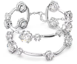  Constella double bangle Round cut, White, Rhodium plated 