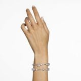 Constella double bangle Round cut, White, Rhodium plated 