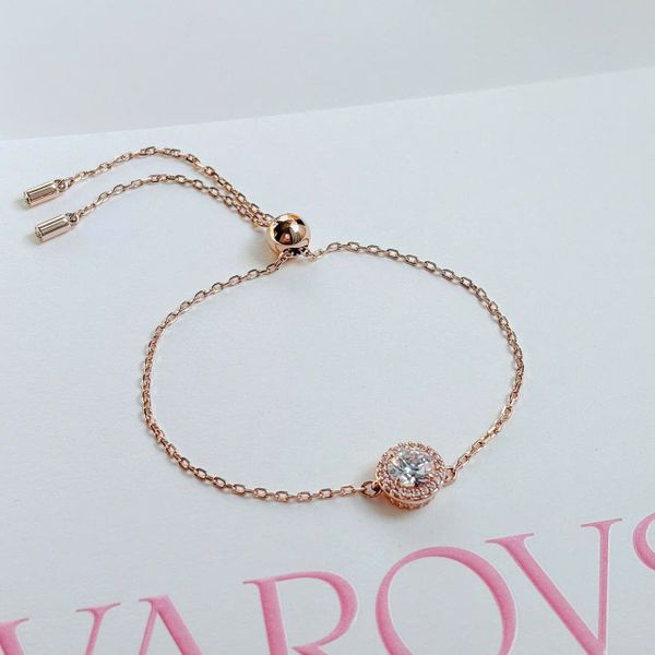  Constella bracelet Round cut, Pavé, White, Rose gold-tone plated 