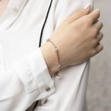 Lắc tay Swarovski Constella màu vàng hồng - Swarovski Constella bangle Round cut, White, Rose gold-tone plated 