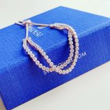  Lắc đá đôi Swarovski màu trắng/ vàng hồng - Swarovski Subtle bracelet Round cut, White, Rhodium plated 