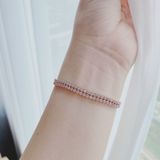  Lắc đá đôi Swarovski màu trắng/ vàng hồng - Swarovski Subtle bracelet Round cut, White, Rhodium plated 