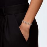  Lắc đá đôi Swarovski màu trắng/ vàng hồng - Swarovski Subtle bracelet Round cut, White, Rhodium plated 