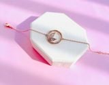  Lắc tay Swarovski Dellium màu vàng hồng - Swarovski Dellium bracelet Circle, Bamboo, White, Rose gold-tone plated 
