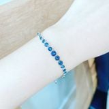  Lắc tay Swarovski Emily pha lê xanh - Swarovski Emily bracelet Mixed round cuts, Blue, Rhodium plated 