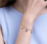 Lắc tay Swarovski charm Evil eye - Swarovski Symbolic bracelet Infinity, evil eye and horseshoe, Blue, Rose gold-tone plated 