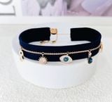  Lắc tay Swarovski charm Evil eye - Swarovski Symbolic bracelet Infinity, evil eye and horseshoe, Blue, Rose gold-tone plated 