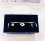  Lắc tay Swarovski charm Evil eye - Swarovski Symbolic bracelet Infinity, evil eye and horseshoe, Blue, Rose gold-tone plated 