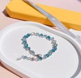  Lắc tay Swarovski Gema mix màu trắng, xanh - Swarovski Gema bracelet Mixed cuts, Blue, Rhodium plated 
