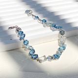  Lắc tay Swarovski Gema mix màu trắng, xanh - Swarovski Gema bracelet Mixed cuts, Blue, Rhodium plated 